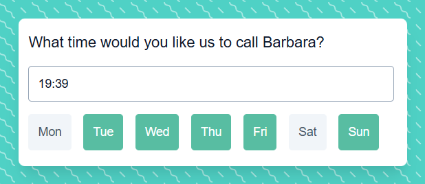 Set the days Lily should call on